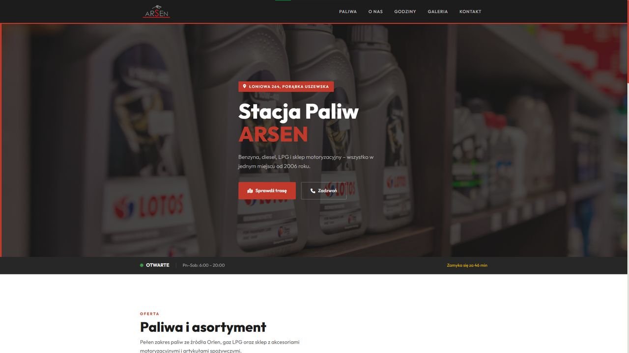 Strona Stacji Paliw ARSEN
